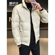 雪中飛（SNOWFLYING）高端男士白鴨絨羽絨服立領(lǐng)休閑百搭潮流時(shí)尚夾克保暖冬裝時(shí)尚外套 卡其色 L 【男款2025年新款】 推薦【120-140斤】