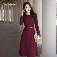 贏(yíng)智尚高端喜婆婆媽媽年輕婚宴氣質(zhì)晚禮服婚禮連衣裙女小個(gè)子的新年戰袍 酒紅 XL （42）