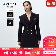 艾諾絲雅詩(shī)【商場(chǎng)同款】春秋款學(xué)院風(fēng)高腰氣質(zhì)連衣裙短裙女20219012 黑色 L