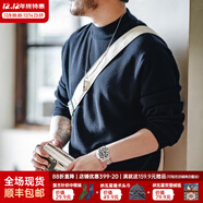 馬登工裝美式休閑半高領(lǐng)毛衣男復古內搭保暖打底針織衫上衣秋冬 亞特藍 【毛衣冬季男/純色/男士針織衫】 L (175)
