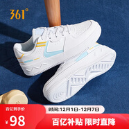 361°運動(dòng)女鞋秋冬季情侶復古厚底增高小白休閑板鞋子女682116601F-2