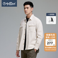 金利來(lái)【一衣多穿】秋冬季節長(cháng)袖襯衫男士簡(jiǎn)約時(shí)尚寬松休閑外套式襯衣 17-杏色 XL 180/96A 推薦150-165斤