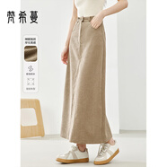 梵希蔓卡其色法式優(yōu)雅中腰A字裙女2025年春新款顯瘦高級感半身裙 M5769 卡其色 S