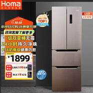 奧馬（Homa）325升法式多門(mén)家用電冰箱一級能效雙變頻節能風(fēng)冷無(wú)霜大冷凍抽屜雙開(kāi)門(mén)四開(kāi)門(mén)325WF/B國家補貼