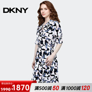唐可娜兒（DKNY）【京東奧萊】新款印花連衣裙女夏季新款寬松顯瘦印花短袖連衣裙女 W1312Z51-420 M