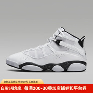 耐克（NIKE）Jordan 6 Rings 喬6飛人六冠王輕量緩震舒適防滑男士籃球鞋運動(dòng)鞋 黑白322992-111 40.5