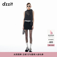 DZZIT地素背心春秋品牌繡花波點(diǎn)無(wú)袖設計上衣女 黑色 S