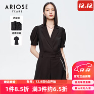 艾諾絲雅詩(shī)【商場(chǎng)同款】夏新款假兩件感高腰連體褲休閑褲10429301 黑色 S