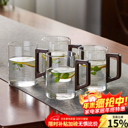 憶壺茶（YIHUTEA）玻璃杯家用耐高溫高級感輕奢泡茶杯套裝待客喝水杯子水壺客廳杯具 方可杯-透明 450ml 4只