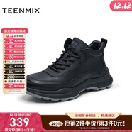 天美意男鞋送老公商場(chǎng)同款厚底一腳蹬戶(hù)外運動(dòng)男休閑鞋春秋款3YF01DM4 黑色（絨里） 39