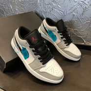 NBA CARES-Nike莆田純原鞋Air 喬1 AJ1黑紅籃球鞋腳趾低幫男女百搭ins運動(dòng) AJ喬1煙灰(高版本+吱吱響) 36