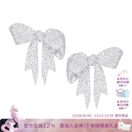 尤目xSHUSHUTONG密鑲翹腳拉絲素金蝴蝶結耳釘設計師款生日禮物送女友 密鑲垂墜蝴蝶結耳釘