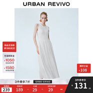 UR2025秋季新款女裝拼接設計修身小黑裙無(wú)袖連衣裙UWM750087 本白 S