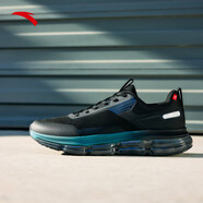 安踏（ANTA）彈力膠丨緩震跑鞋男氣墊回彈跑步鞋男子透氣運動(dòng)鞋男鞋112615501 基礎黑/煙墨灰-7 42.5