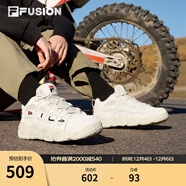 斐樂(lè )（FILA）FUSION 斐樂(lè )潮牌籃球鞋女鞋低幫籃球文化鞋復古休閑鞋老爹鞋 燕麥色-T12W941206AOM 37.5