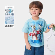 Purunderwear時(shí)代【奧特曼&商場(chǎng)同款】寶寶短袖t恤男童兒童2025新款卡通上 藍色 100 cm