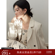 自巧小個(gè)子亞麻顯瘦雙排扣西裝外套女2024早春新款氣質(zhì)設計感上衣 亞麻色 XS (2碼)