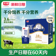 光明【新鮮日期】?jì)?yōu)加純牛奶200ml*12盒鉆石裝3.6g原生乳蛋白禮盒裝