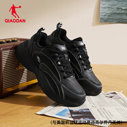喬丹休閑鞋女鞋2024秋冬季網(wǎng)球鞋革面防水保暖運動(dòng)鞋白色老爹鞋跑步鞋 黑色/喬丹白 35