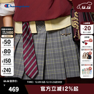 Champion【哈利波特聯(lián)名款】冠軍半身裙女25秋季新款復古格紋短裙 校園方格灰 S