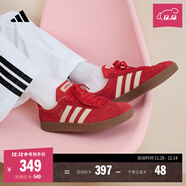 adidas「T頭鞋」VL COURT復古休閑板鞋德訓鞋男女阿迪達斯輕運動(dòng) 淺猩紅/暖香草色/黃色   38