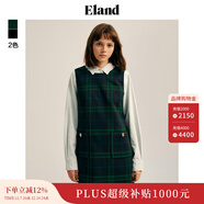ELAND衣戀秋季連衣裙女圓領(lǐng)學(xué)院風(fēng)A字版型背心連衣裙 獵人綠(62)Hunter S