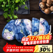 美濃燒（Mino Yaki） 日本原裝進(jìn)口手繪山茶花飯碗5件套 禮盒裝包裝 4.5英寸-5個(gè)不同花色