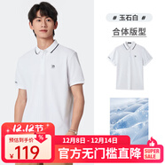 駱駝（CAMEL）冰感商務(wù)男士T恤透氣寬松休閑翻領(lǐng)短袖POLO衫 玉石白 3XL