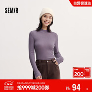 森馬（Semir）毛衣女冬季舒適緊身半高領(lǐng)正肩純色羊毛衫顯瘦打底衫101724107003