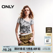 ONLY 2025春季復古搖滾風(fēng)做舊修身正肩短袖T恤女|125101048