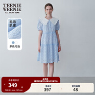 Teenie Weenie小熊夏裝公主裙連衣裙法式優(yōu)雅可愛(ài)娃娃裙女白色裙子 淺藍色 S (160)