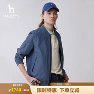 哈吉斯（HAZZYS）男裝 春秋季男士外套戶(hù)外運動(dòng)夾克衫棒球領(lǐng)休閑夾克男ASVZU03AU03 淺藍色LL L (175/96A 48)