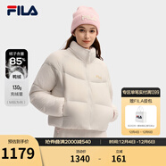 FILA官方女士羽絨服2025冬季新款運動(dòng)短款寬松保暖立領(lǐng)外套 云菇白-WT M 165/84A/M