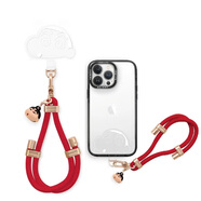 藍彩何GARMMA永橙elloitty手機掛繩50周年手腕繩背夾手機繩鏈斜挎可背掛件女高端背帶掛飾夾片防丟繩女精 手腕掛繩蠟筆小新紅色可愛(ài)