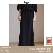 旅途原品ltyp 日本進(jìn)口三醋酸立裁大廓感小衫/半裙套裝女冬季襯衣 半身裙-經(jīng)典黑 M