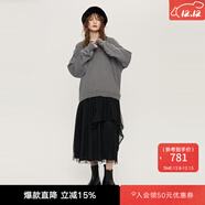 moussy&sly新品甜美日系風(fēng)面料拼接衛衣連衣裙女038HAL33-0311 黑色020 均碼 00020/F