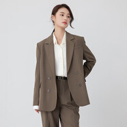 達佳詩(shī)-衣櫥長(cháng)青 職業(yè)西裝套裝女正裝通勤穿搭面試公務(wù)員西裝外套 深棕西裝 S 【職場(chǎng)小心機】
