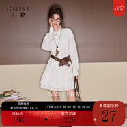 三彩獨醒【萊賽爾】2025秋季新款寬松連衣裙長(cháng)袖直筒裙甜酷F 珍珠白 XL 170/92A