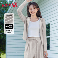 班尼路（Baleno）仿羊絨連帽修身開(kāi)衫小香風(fēng)外套女2025年春秋季新款潮流女裝上衣