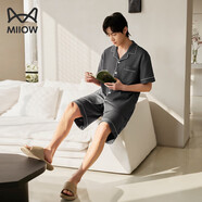 貓人【100%純棉】男士睡衣男夏季防螨抑菌短袖短褲睡眠家居服25年新品