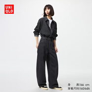 優(yōu)衣庫女裝男裝寬松廓形牛仔褲/彎刀鐮刀褲子479000 482280 479000/08深灰色 21 /150/54A