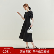 范思藍恩23FS12591法式優(yōu)雅氣質(zhì)連衣裙女夏季后背蝴蝶結鏤空裙子 夜空黑 XS