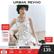 UR2025夏季新款女裝碎花刺繡打攬花苞吊帶連衣裙UYL750045 本白 (偏短) XS