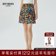 深呼吸DEEP BREATH女裝簡(jiǎn)約印花圖案高腰短裙A字半身裙A200218 紅 S (2碼)