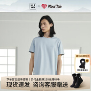 海瀾之家（HLA）短袖t恤男裝夏季情侶款三國演義字母圓領(lǐng)透氣寬松上衣服男士T恤衫 HNTBW2Y016A淺藍8E M 170建議63-68kg