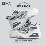 回力男鞋2025秋冬新款潮流復古加絨百搭休閑鞋子男學(xué)生運動(dòng)板鞋男 米藍灰【高幫加絨款】 43