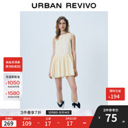UR2025夏季新款女裝法式多系帶無(wú)袖連衣裙UYY750053 淺黃 (袖口偏大) XL