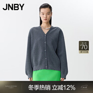 JNBY【商場(chǎng)同款】25春新品毛針織衫寬松開(kāi)襟V領(lǐng)5P2311270 072/中雜灰 S