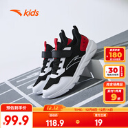 安踏兒童運動(dòng)鞋男女大童跑步鞋秋季新款革面舒適軟彈輕便元氣跑鞋 【男密網(wǎng)】黑/白/紅5566-4 38 腳長(cháng)約24cm