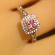 胖東來(lái)同款小方糖莫桑石戒指S925銀鑲鉆少女風(fēng) 日韓風(fēng)格花卉圖案 美碼6